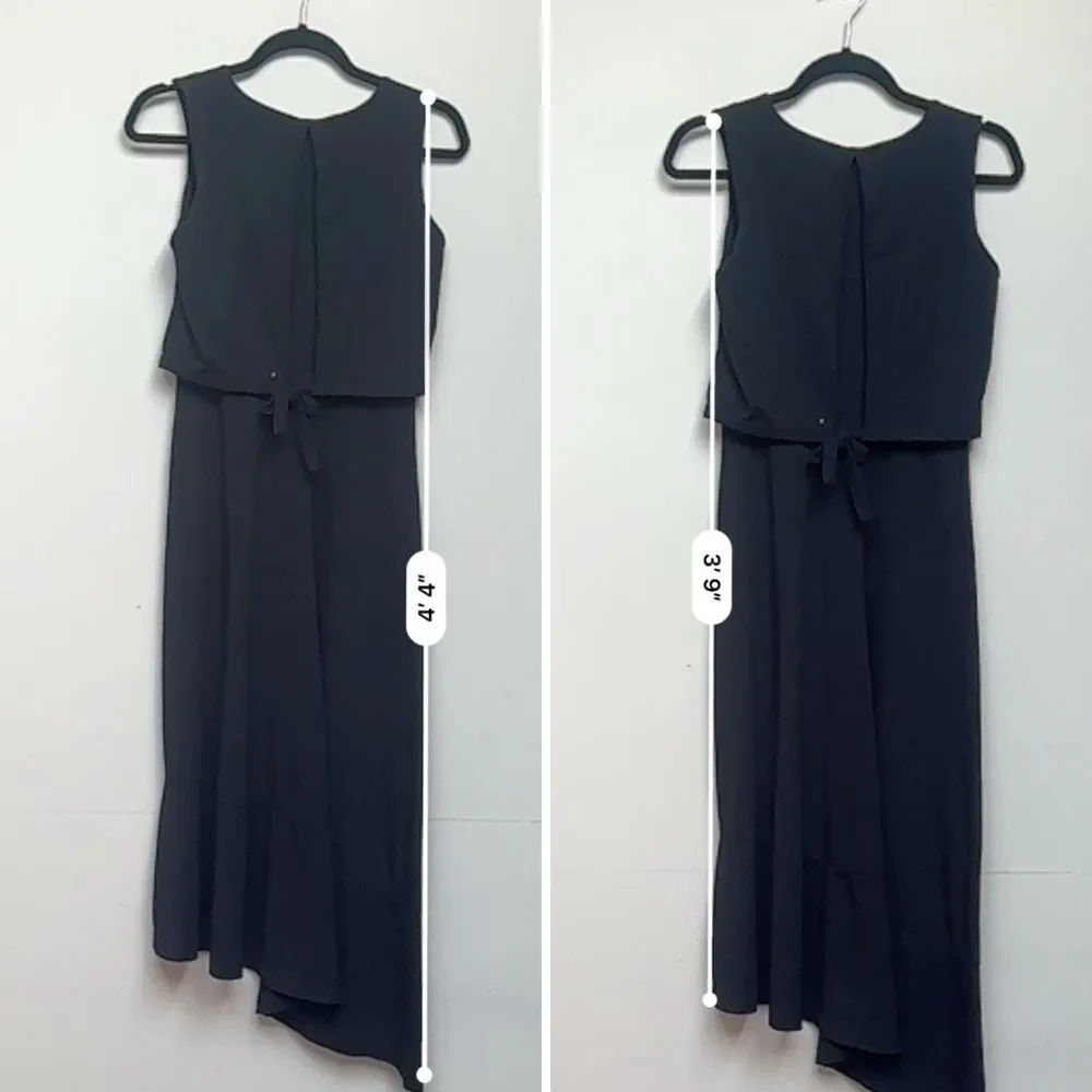 Cuyana Black Asymmetrical Overlay Dress Size X-Small - Picture 10 of 10